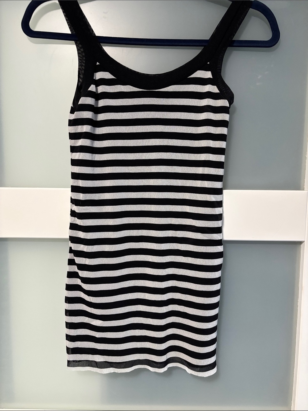 Striped Black & White Tank Top — Classic Scoop Neck